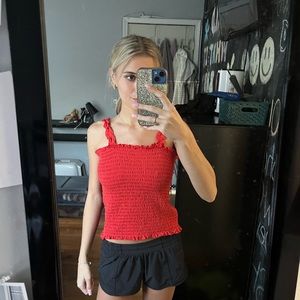 red tank top